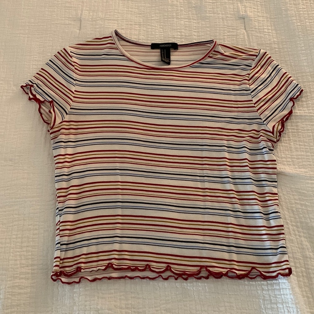 Forever 21: Striped Cropped Top (Size Medium)